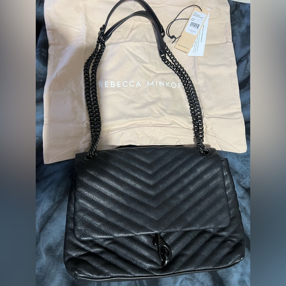 Rebecca Minkoff Edie Flap Shoulder Bag in Black